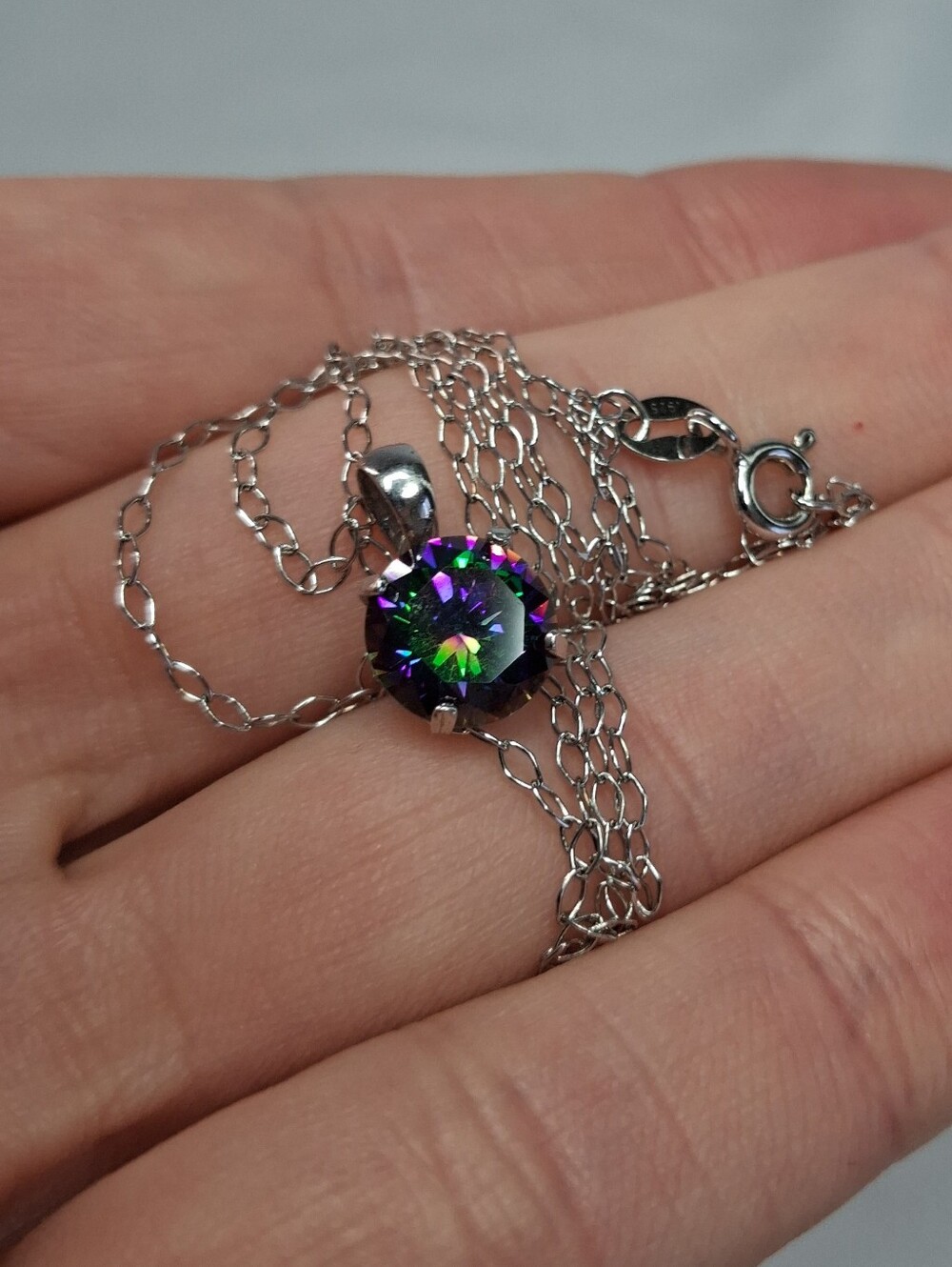 Sterling Silver Mystic Topaz Necklace